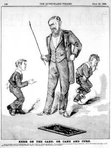 1888 cartoon depicting J.S. Kerr, an Australian proponent of punishment by caning - Wikipedia